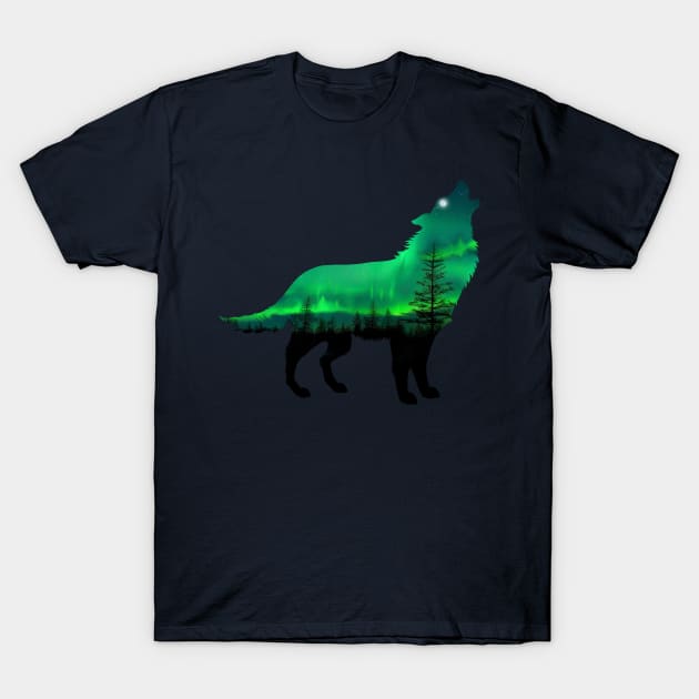 Aurora Wolf T-Shirt by kestrelle